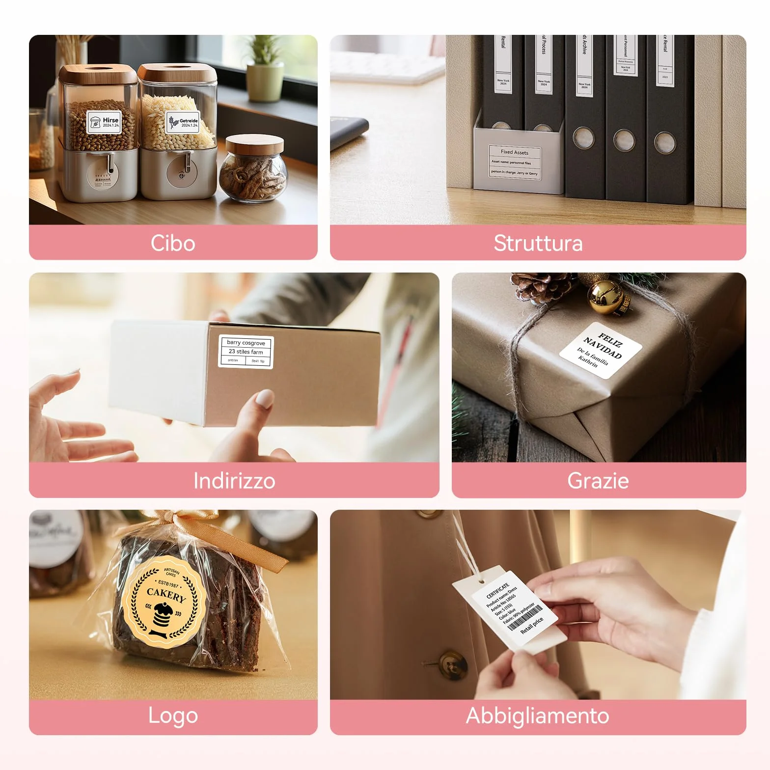 NIIMBOT B21 Etichettatrice Bluetooth Rosa, Etichette 20-50mm, App con 120 Caratteri e 1600 Icone