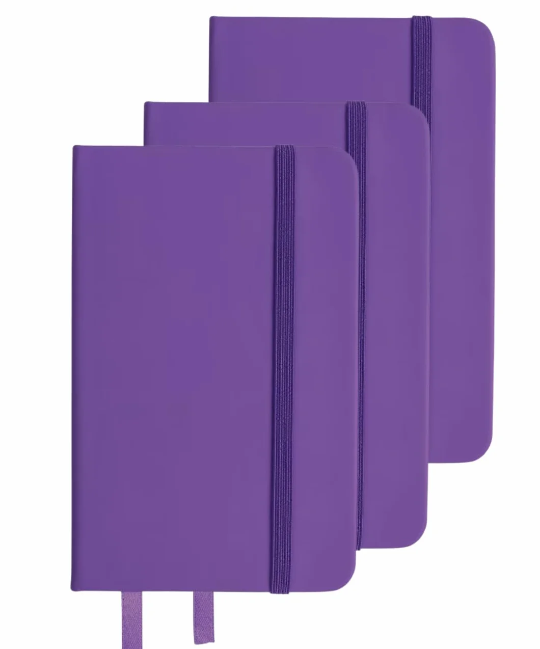 Taccuino A6 con Elastico – Copertina Rigida in Similpelle PU, 80 Pagine, Carta Bianca 80g/m² – Quaderno Tascabile per Appunti, Viaggi, Diario, Scuola, Ufficio (100, Viola)