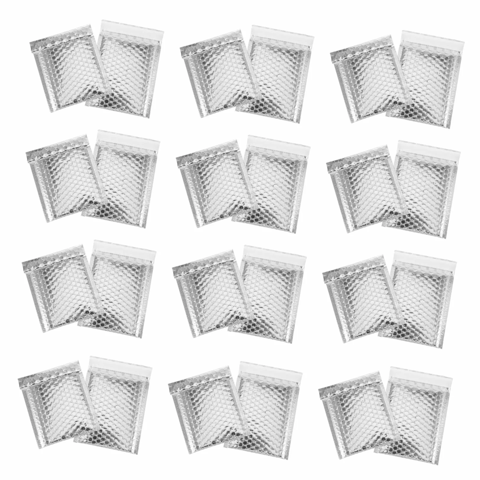 SECFOU 100 Buste Imbottite Argento con Cuscinetti D'aria Autosigillanti in Makrofol, Buste per Spedizioni Resistenti per Negozi e Uffici