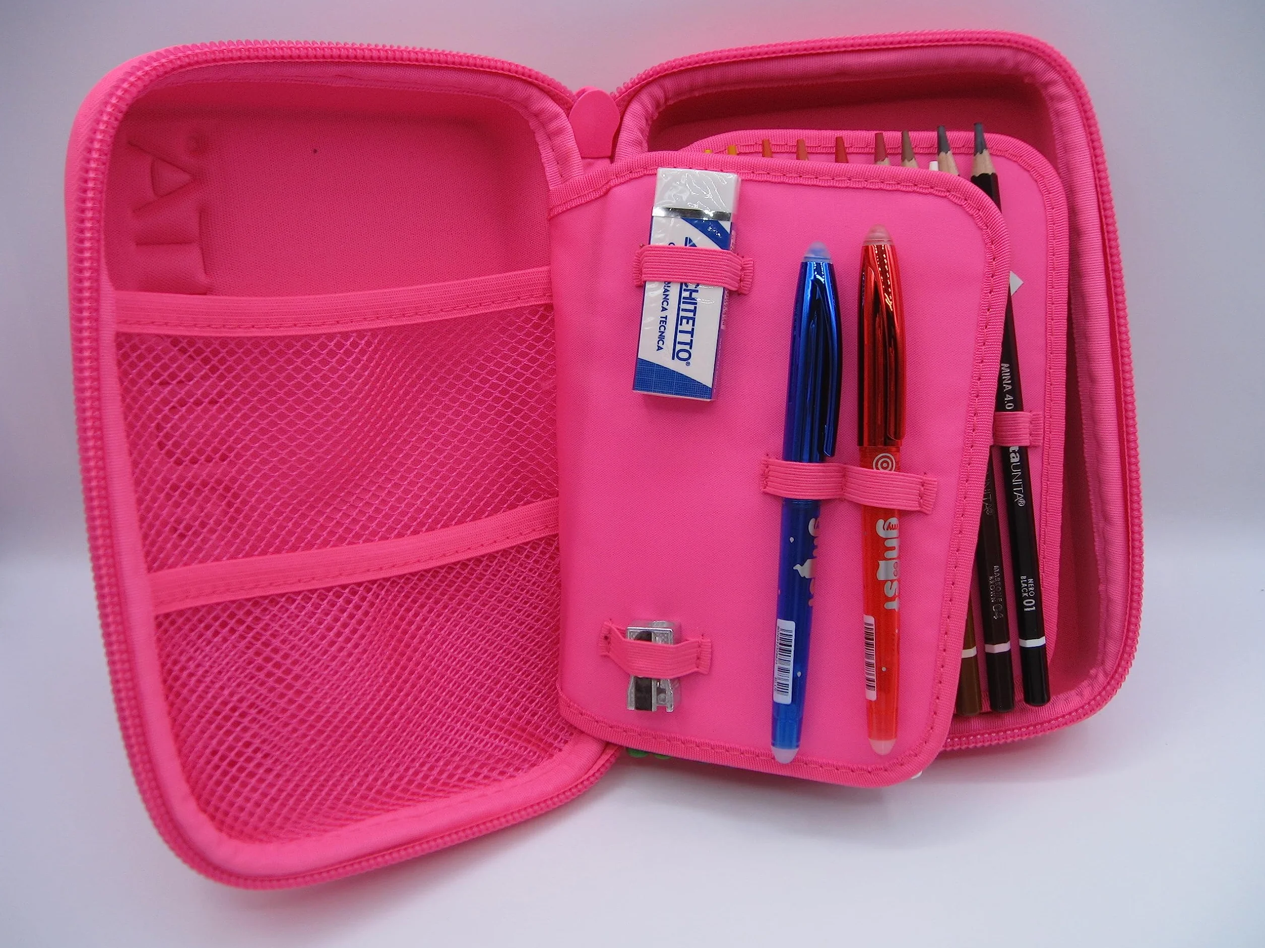 Astuccio Tinta Untia ONE TIME Completo a 3 scomparti 1 zip (Fucsia Fluo)