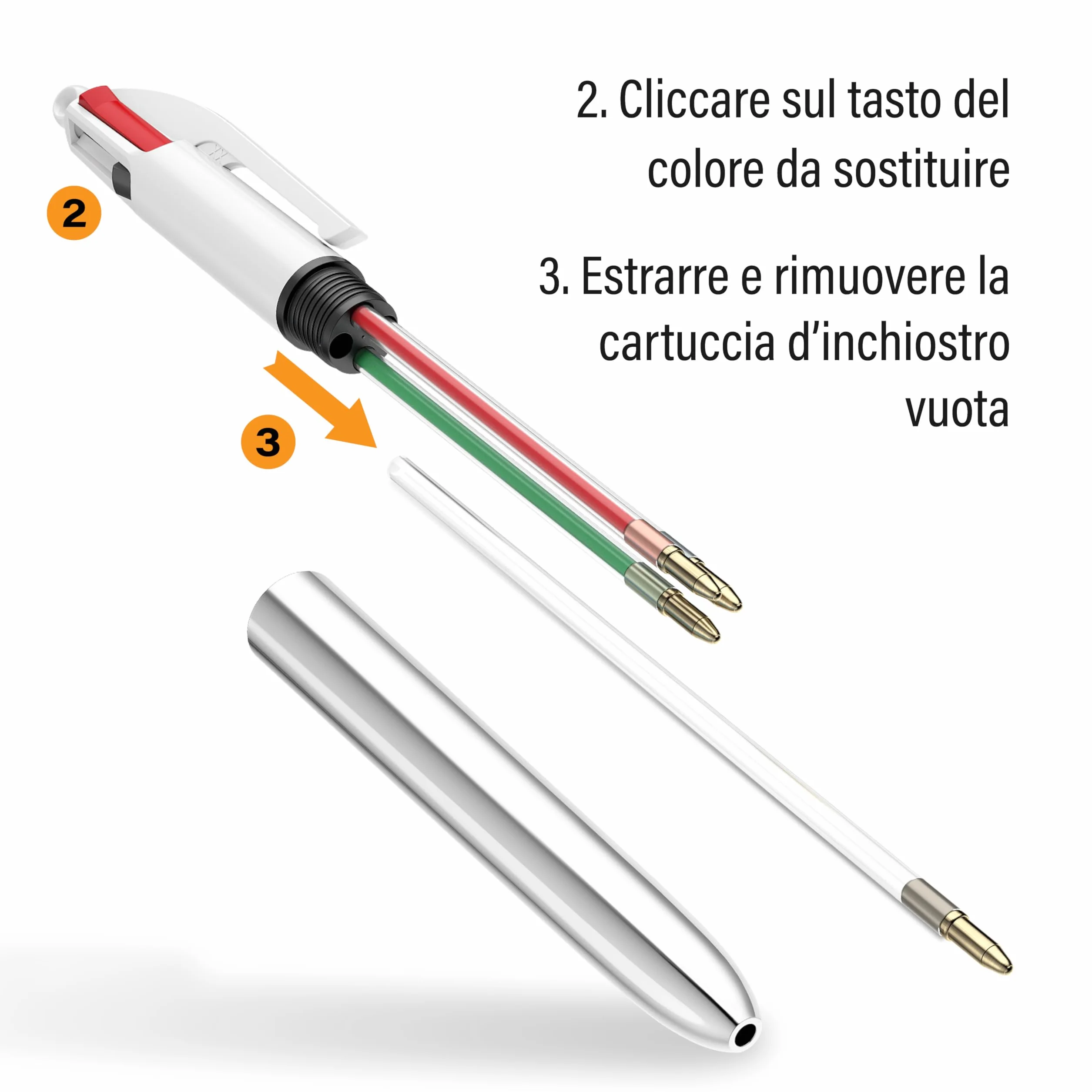 BIC 4 Colori Hydro Dipping Penne Multicolore Set di 5 Penne a Sfera A Scatto Cancelleria
