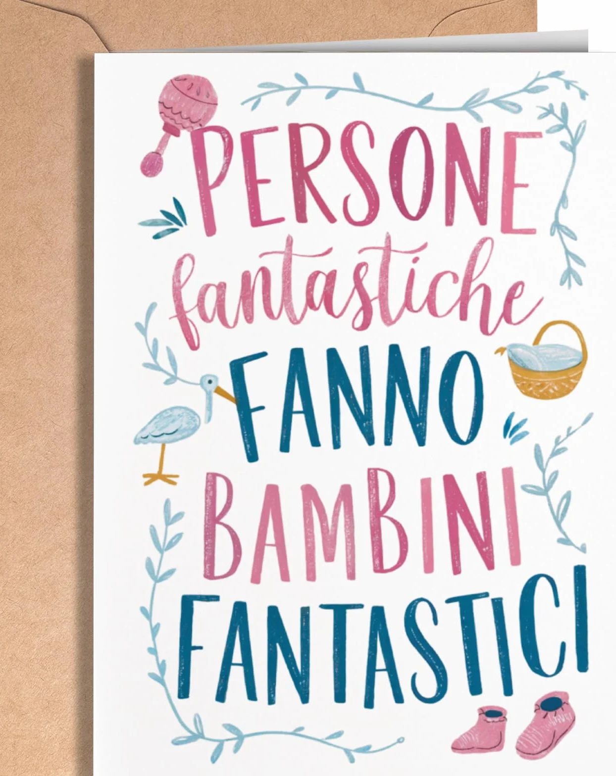 Biglietto di Auguri per Nascita Bimba Bimbo Battesimo Bambino Bambina Baby Shower EU 131