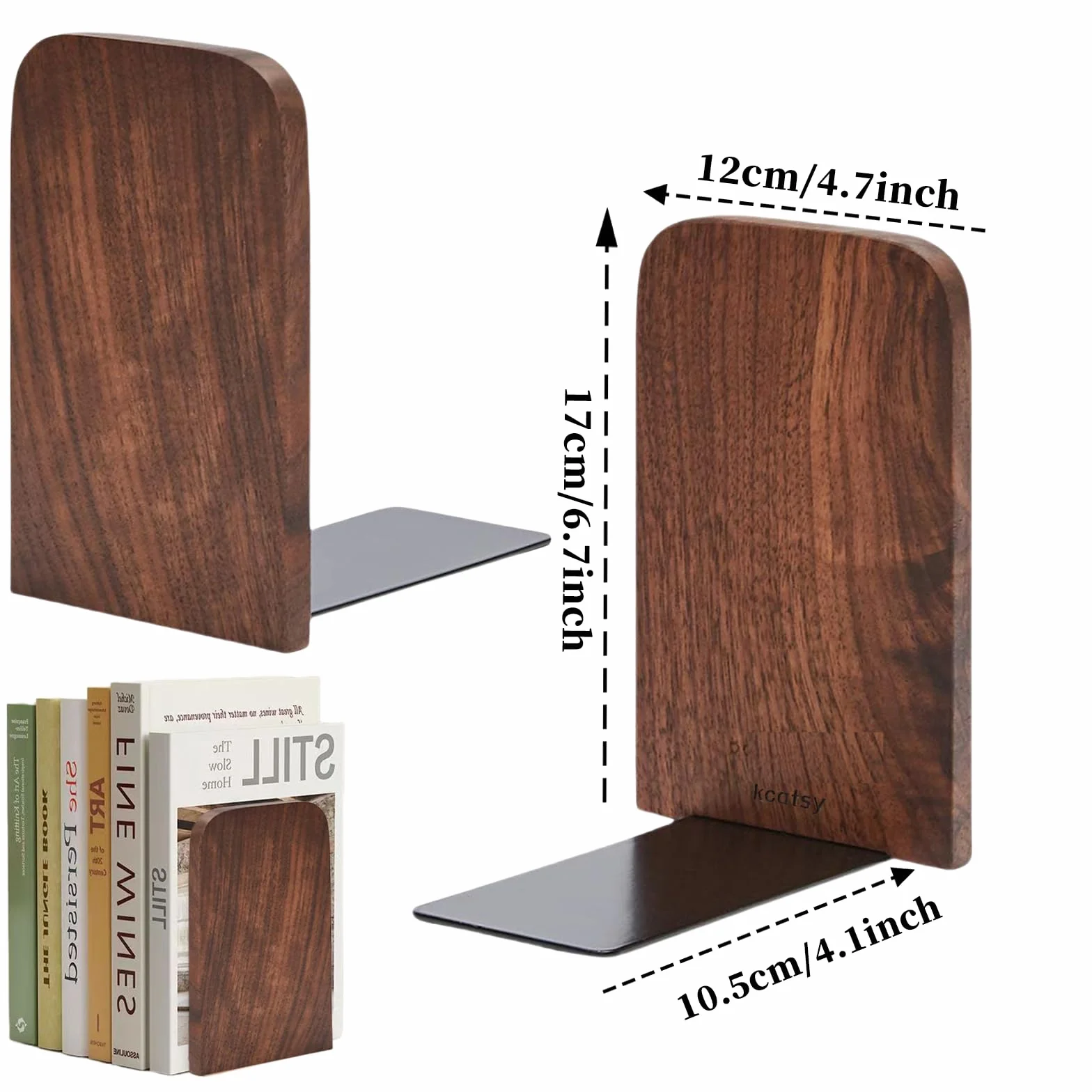 Reggilibri in legno Fermalibri 2 pezzi 17 x 12 x 10,5 cm Antiscivolo per Scuola Ufficio Casa