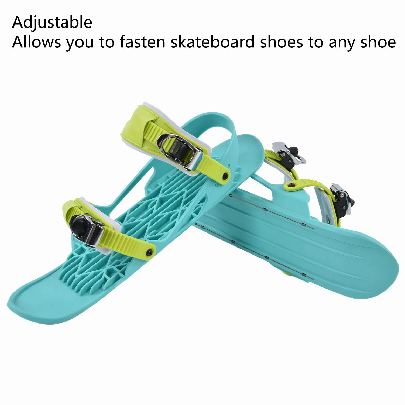 Pattini da sci in nylon verde scarpe da snowboard regolabili sport da sci esterno