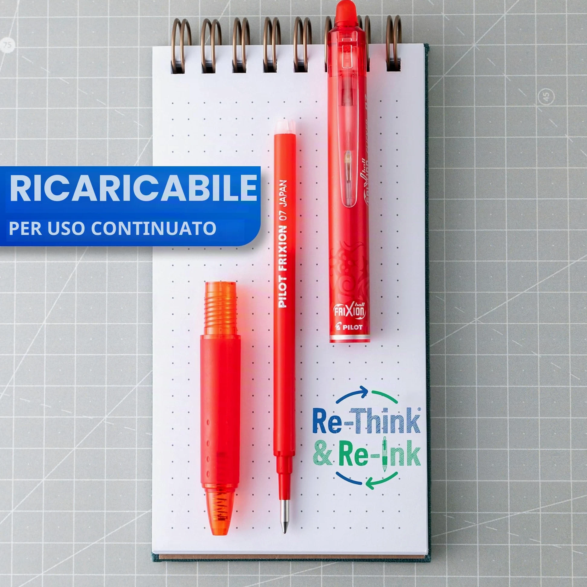 PILOT Penna 14447 FriXion Clicker Cancellabile, Ricaricabile & Retrattile Penna inchiostro gel, Punta fine, Colori assortiti, Confezione da 15