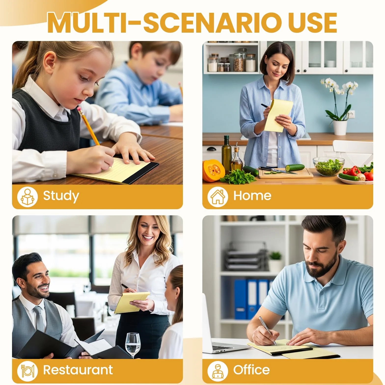 VITEVER Small Note Pads 5x8, 7 Pack Narrow Ruled Legal Pads, Perforated Lined Note Paper for Study Office