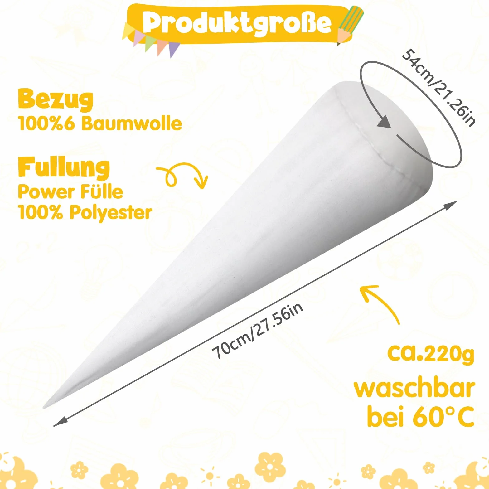 GADITIEK Sacchetto per la scuola 85 cm, cuscino vuoto, imbottitura, grandi sacchetti per cuscini