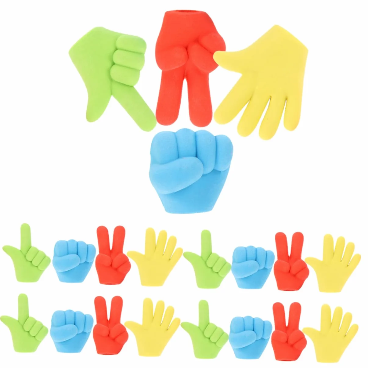 HOMSFOU 4 Set Cancellare Dito Per Decorativi Cartone Animato Per Scuola 20 Pezzi * 4