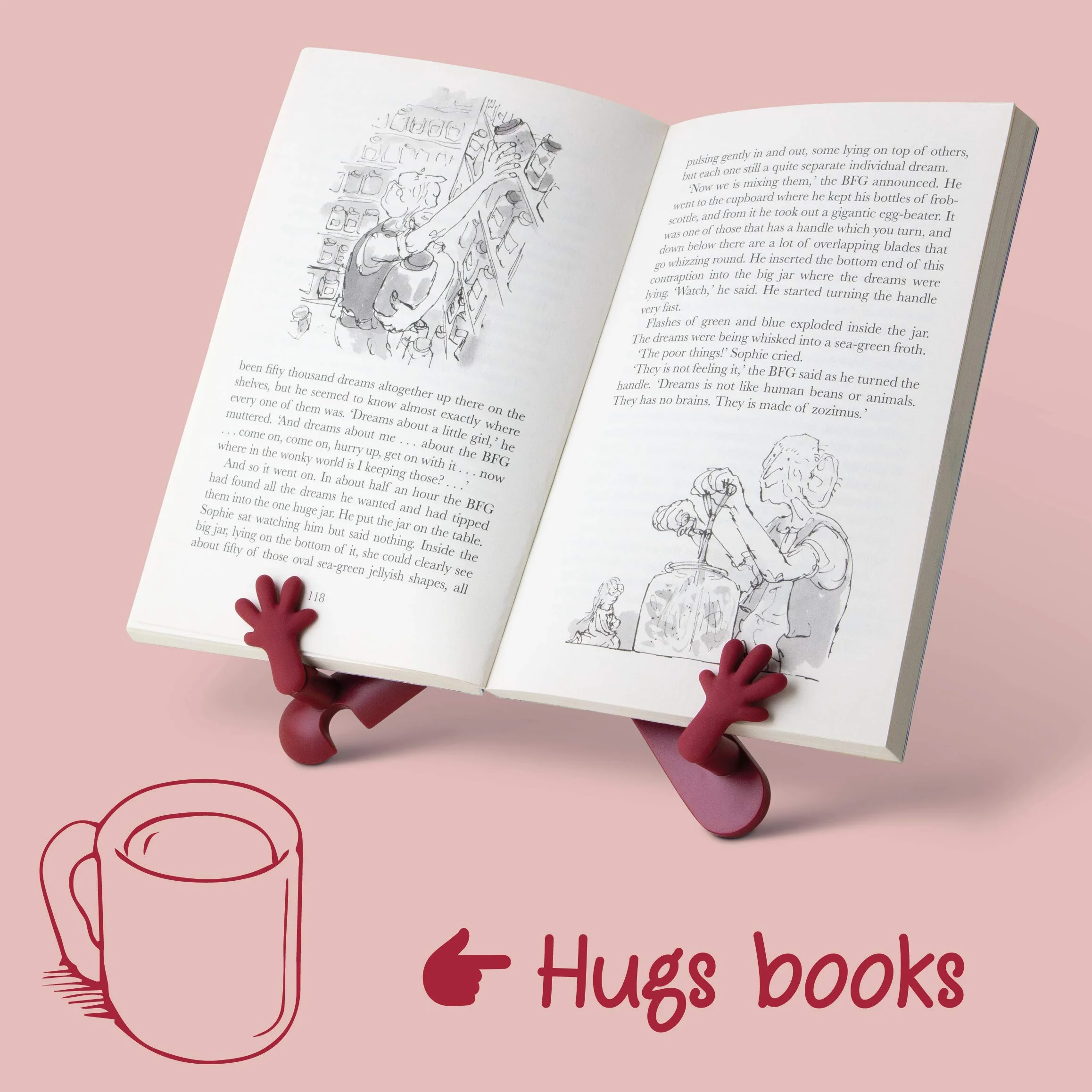 IF The Hands Stand Hands Free Reading Tablet Book Holder Scarlet