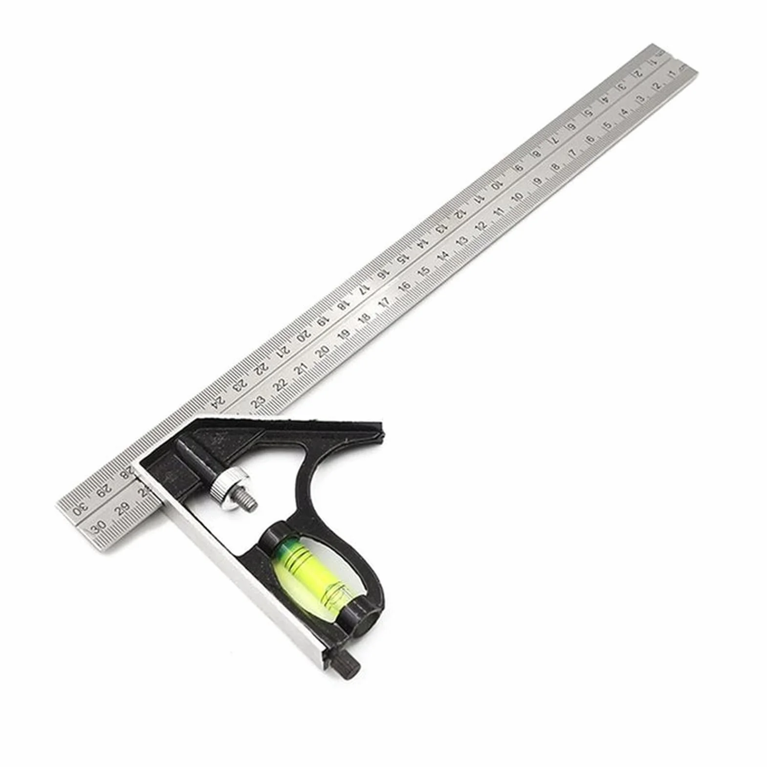 Righello ad angolo retto regolabile da 300 mm con livella a bolla e set di tracciatori, combinazione di 45/90 gradi, senza prova,Righelli(China)
