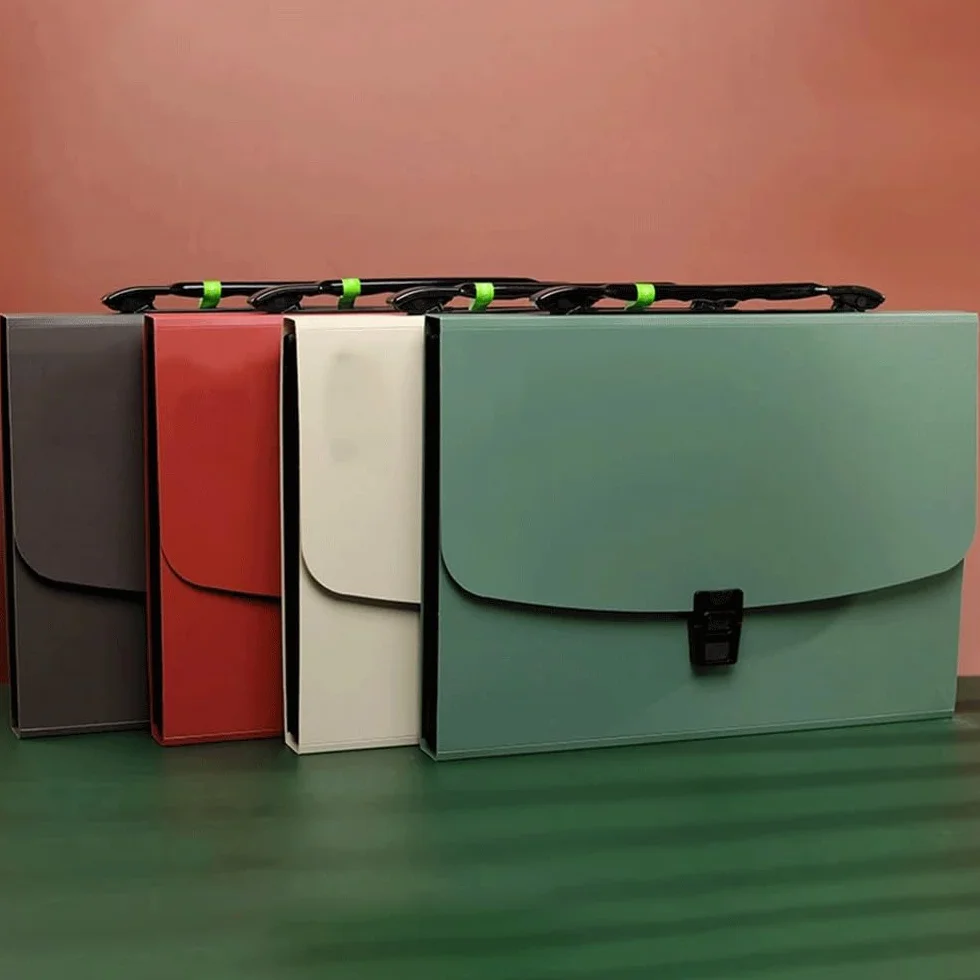 Ampie applicazioni Cartella espandibile portatile in formato A4 con 13 tasche, borsa for documenti in carta, ufficio, scuola, studenti(Nero)