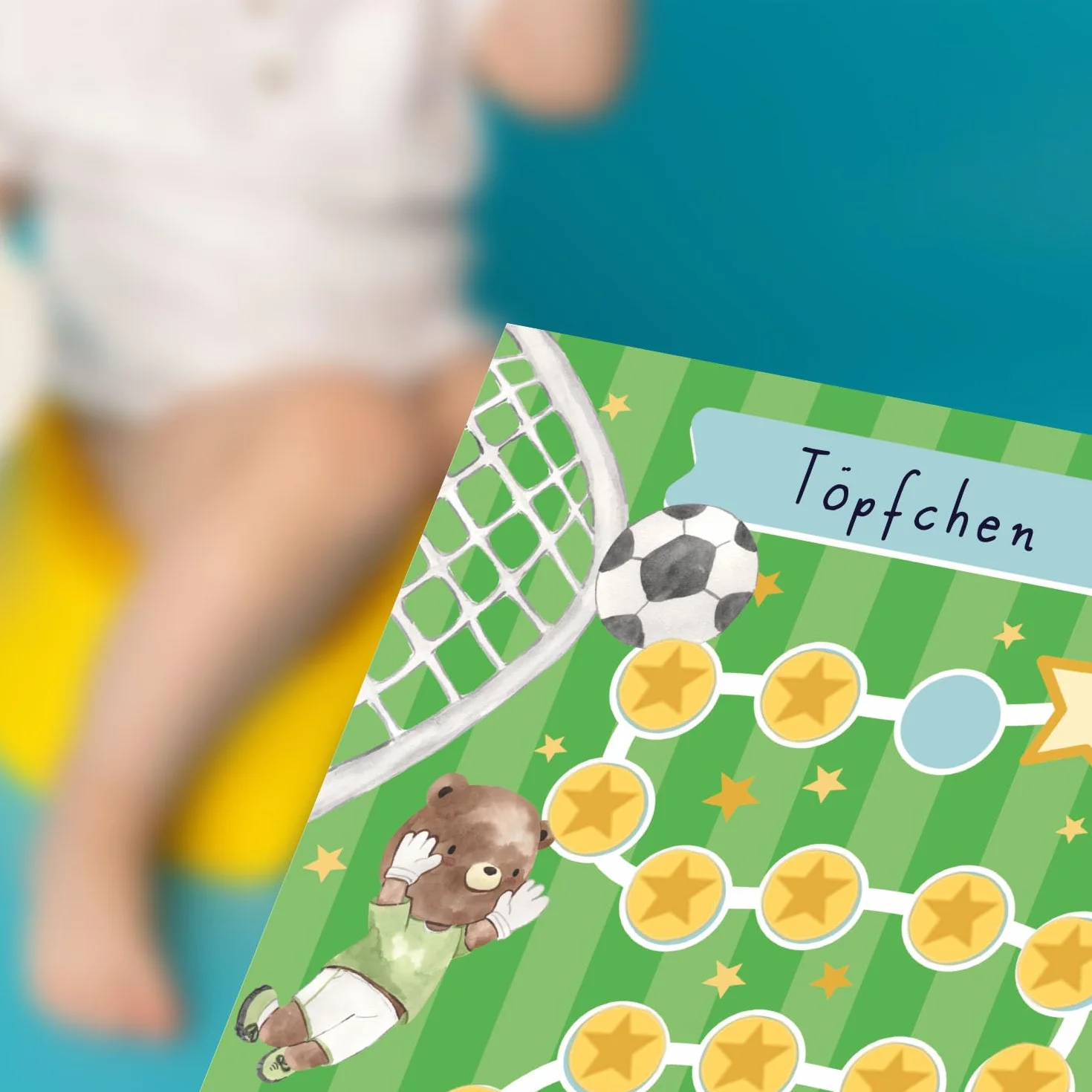 Set di 10 tabelle delle ricompense Calcio con adesivi a forma di stella per bambini