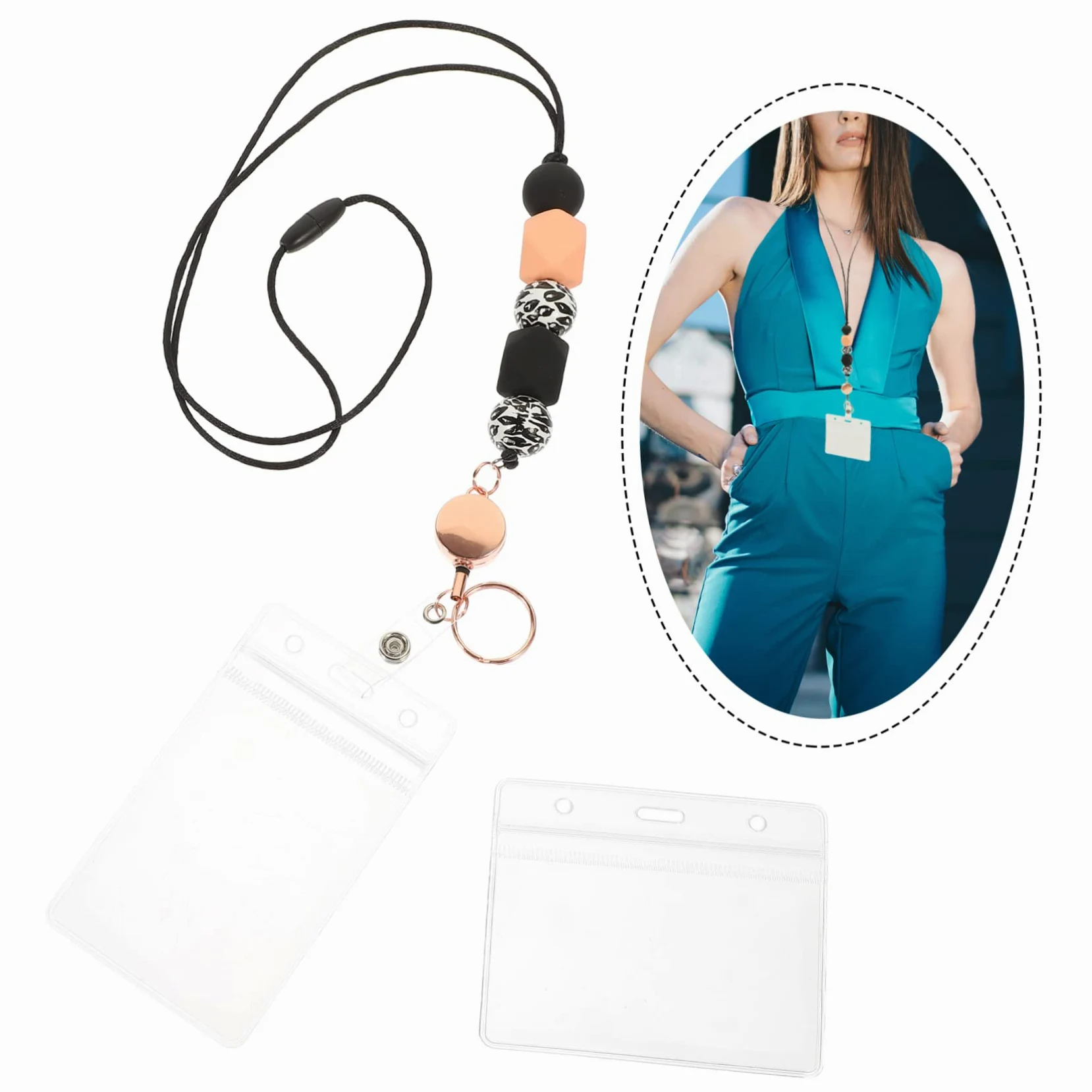 Operitacx 3sets Porta Badge Lanyard Con Custodia Id Per Studenti Compatibile Con Carte Di Identità e Bus Design Creativo e Leggero Facile Da Trasportare e Organizzare