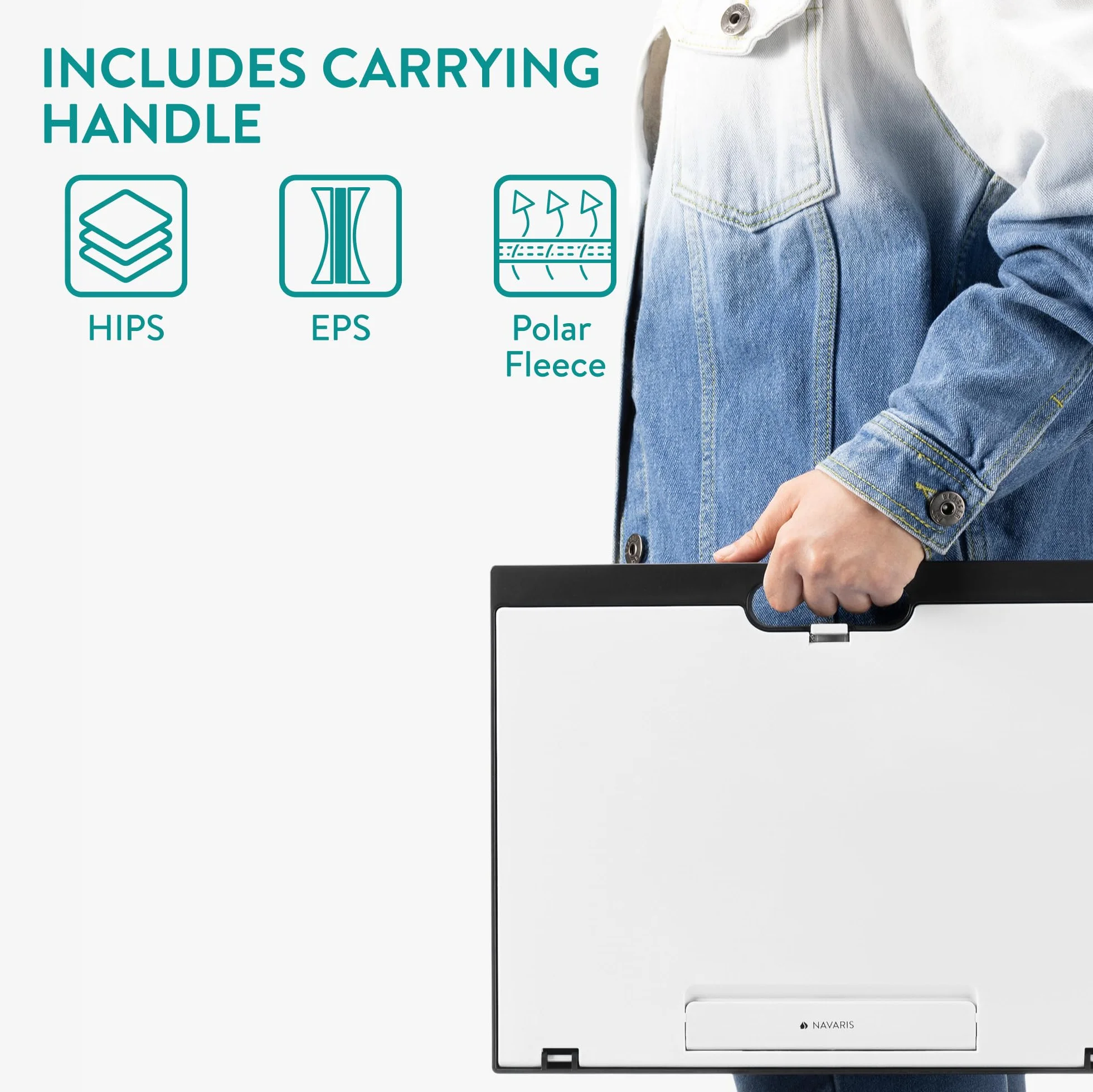 Navaris Leggio Porta Tablet e-Reader Libri Cartacei - Espositore Portalaptop Supporto PC Portatile con Cuscinetto - Bianco