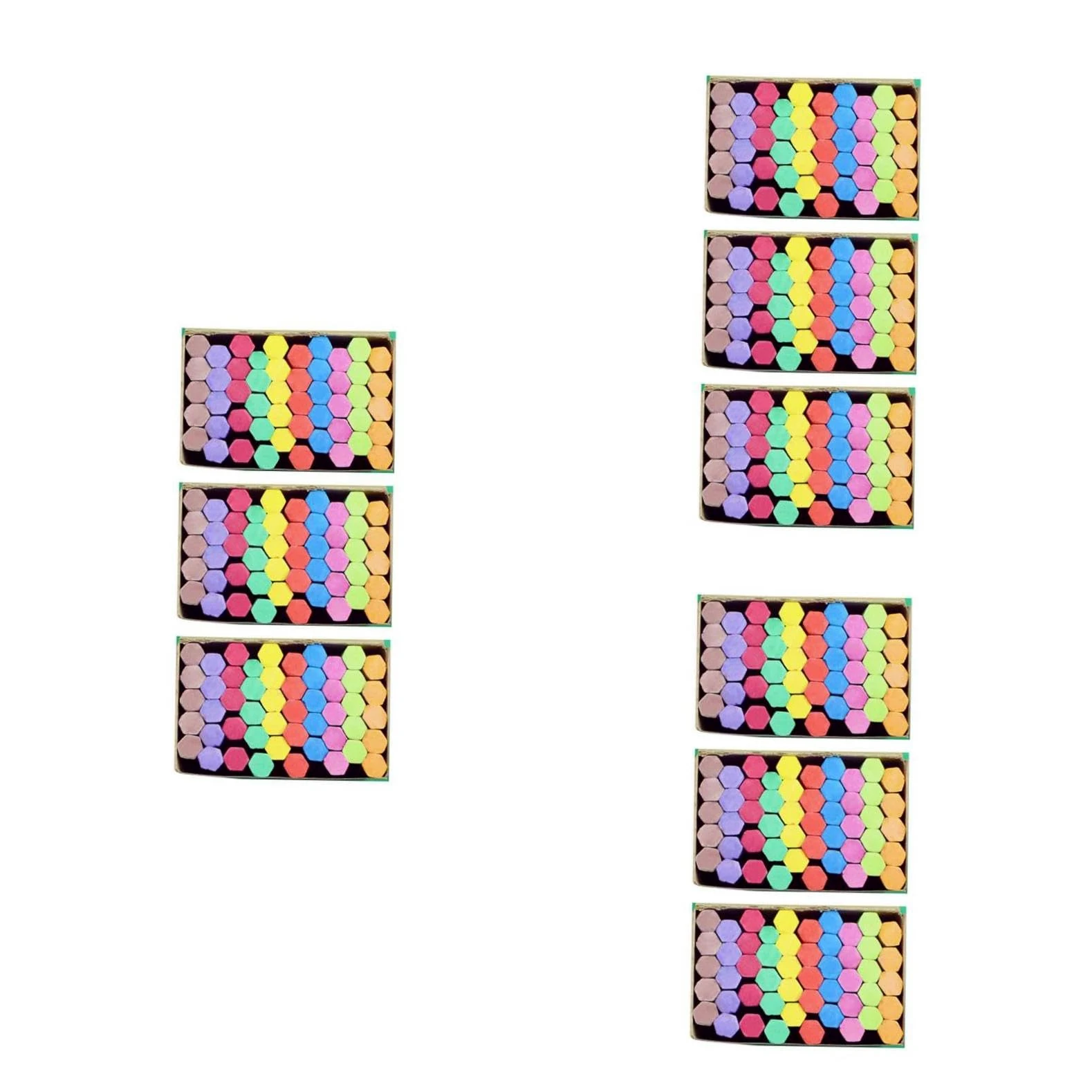 DOITOOL 3 Set Gessetti Colorati Esagonali Per Lavagna Polvere Per Scuola Gessetti Didattici Resistenti E Portatili 3 Scatole*3