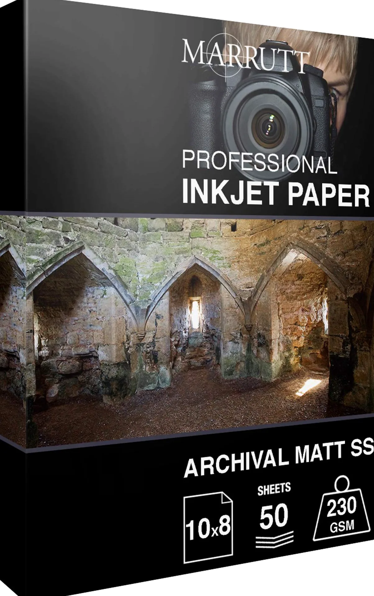 Marrutt Carta Fotografica Archival Matt 230gsm Solo Fronte Per Stampanti Inkjet 10" x 8" - 50 Fogli di Carta Opaca per da archivio Fotografico