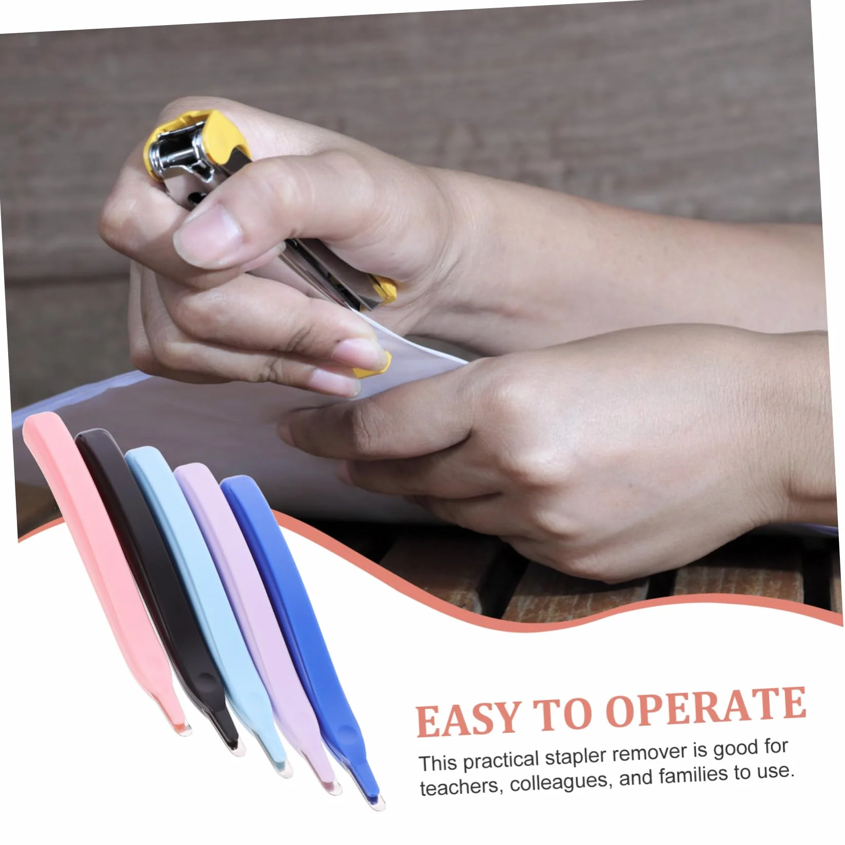 Operitacx 5 Set Estrattore Per Unghie Da Ufficio Leva Smalto Per Unghie Pinzatrice Per Gel Leva Punti Leva Punti Manuale Piccolo Estrattore Per Punti Strumento Ergonomico Per 5 pezzi*5