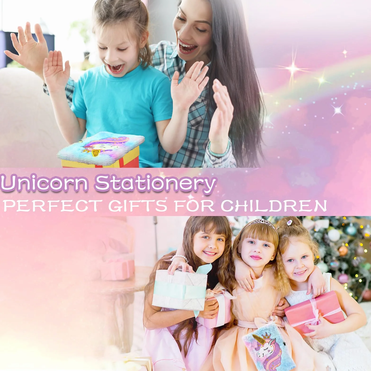 Diario Segreto Bambina con Lucchetto A5 Peluche Unicorno Quaderno con Chiave Regalo 5-10 Anni