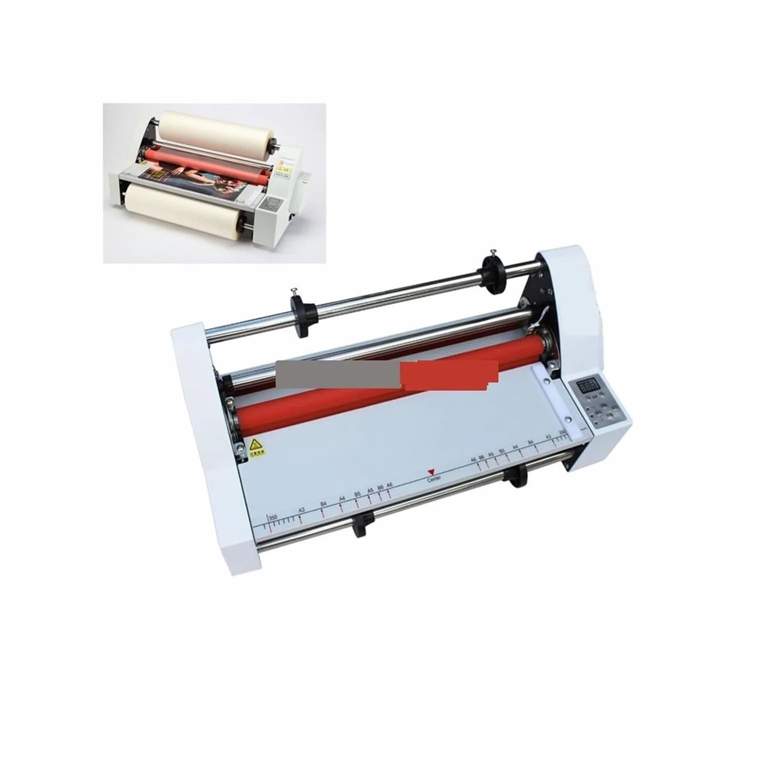 V350 Laminatore a caldo e a freddo Macchina for laminazione a caldo a quattro rulli Controllo elettronico della temperatura Velocità regolabile Per ufficio, scuola