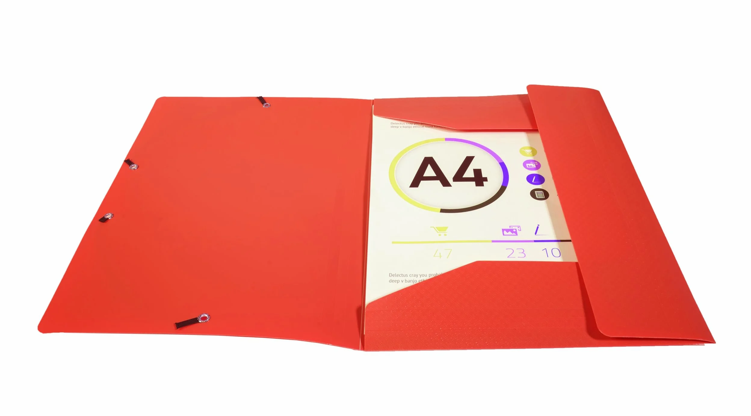 Exacompta 50 cartelline con elastico Opak 3 lembi rosso
