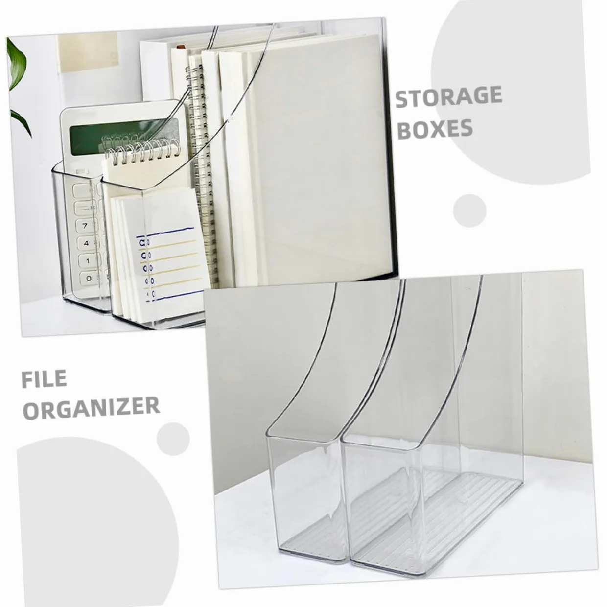 Porta Documenti da Scrivania Trasparente 2 Pezzi Plastico | Design Verticale, Identificazione Rapida, Manutenzione Semplice, per Casa e Ufficio