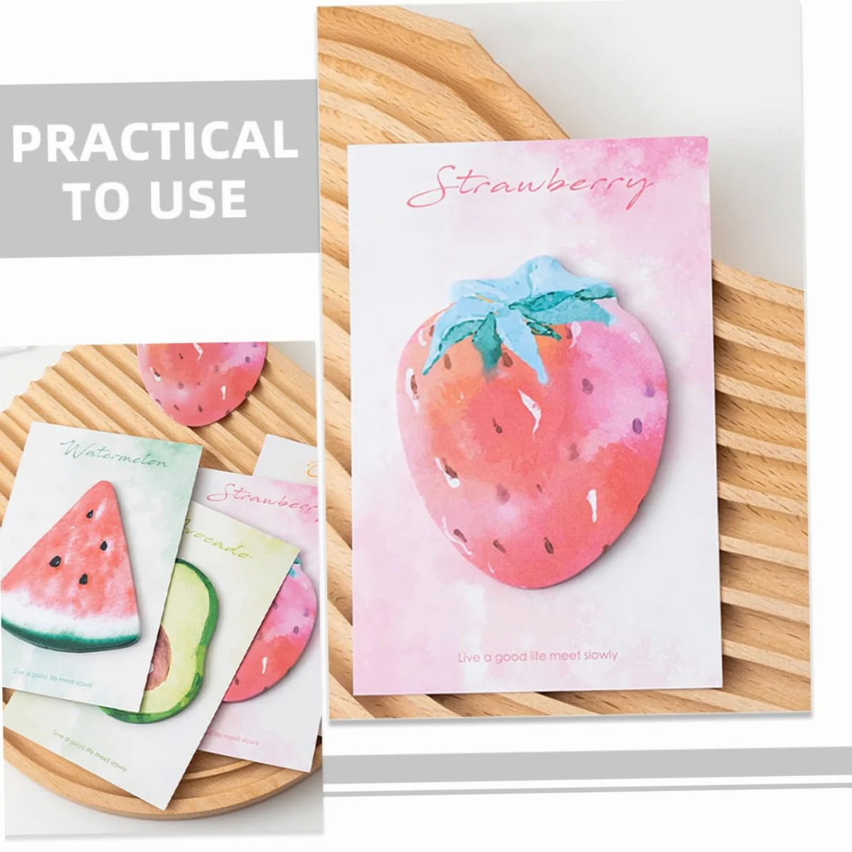 NUOBESTY 4pezzi Note Adesivi Note Pads Per Include Angurie e Avocado Per Pratici e Riposizionabili