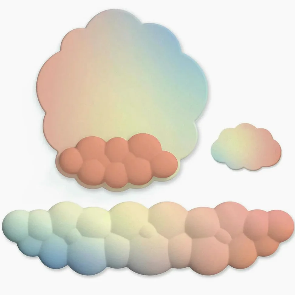 GLDFW Cloud - Supporto poggiapolsi ergonomico in memory foam, base antiscivolo per tastiera e mouse, tappetino per mouse per casa e ufficio