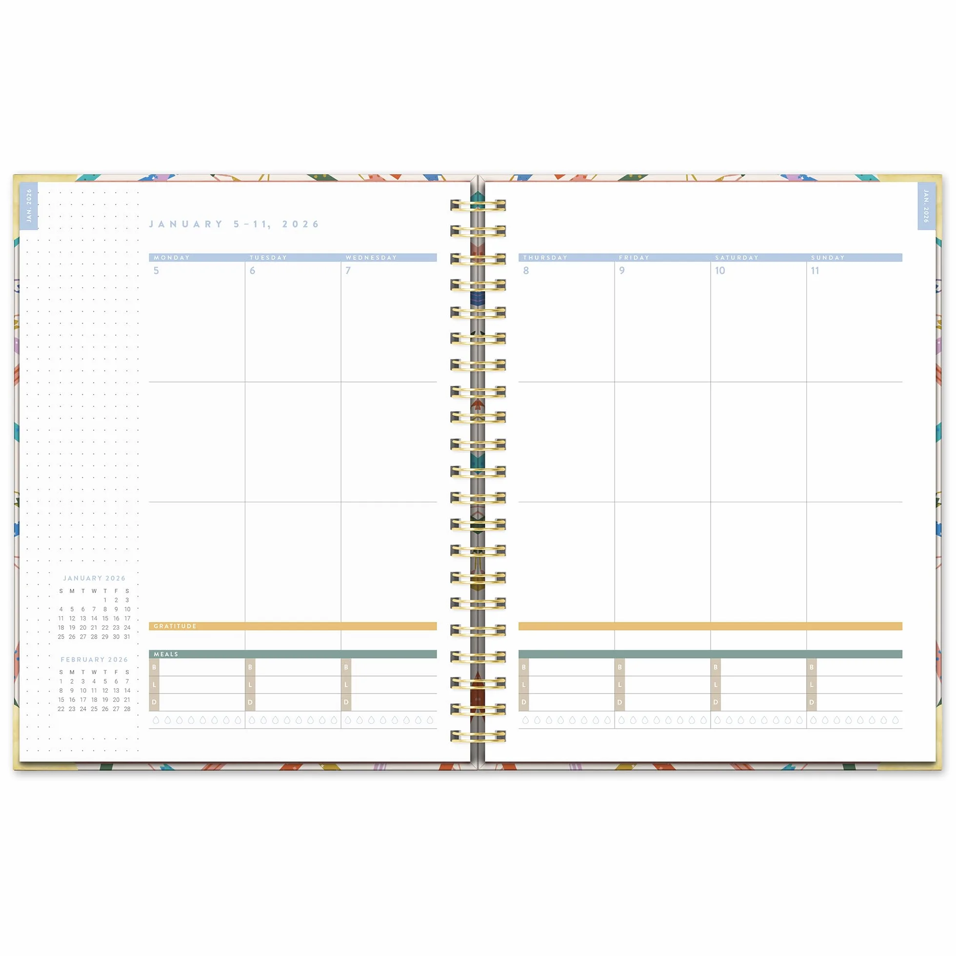 Orange Circle Studio Agenda 2026, per segnare il tuo segno, agenda a spirale extra large Deluxe, settimanale e mensile, per scuola o lavoro, appuntamenti, budget e traguardi