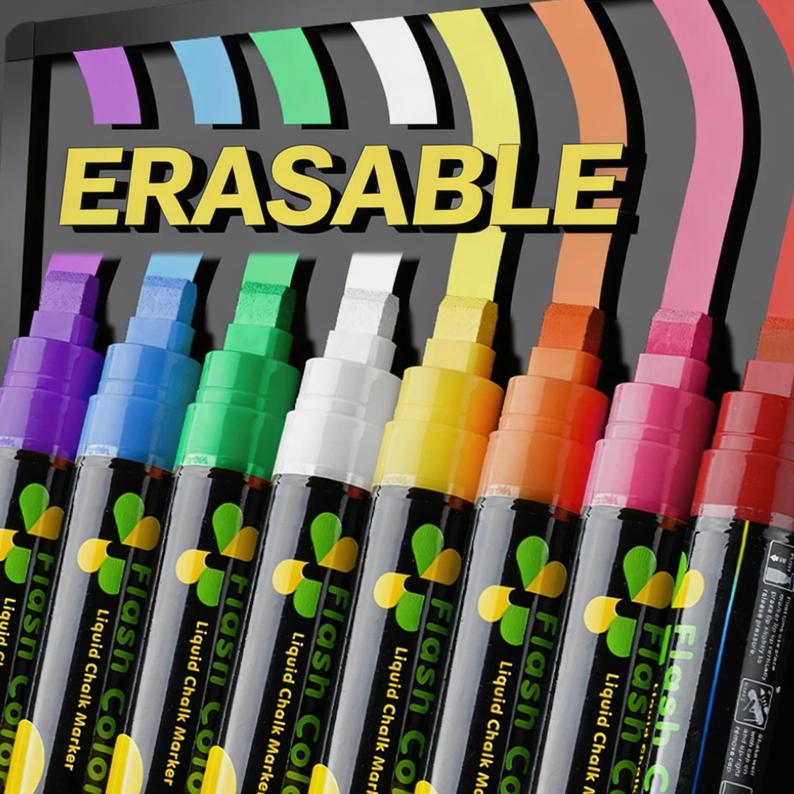 pennarelli a gesso lavabili e cancellabili, penne a gesso per, con colori brillanti, per insegnanti e studenti, evidenziatore a umido
