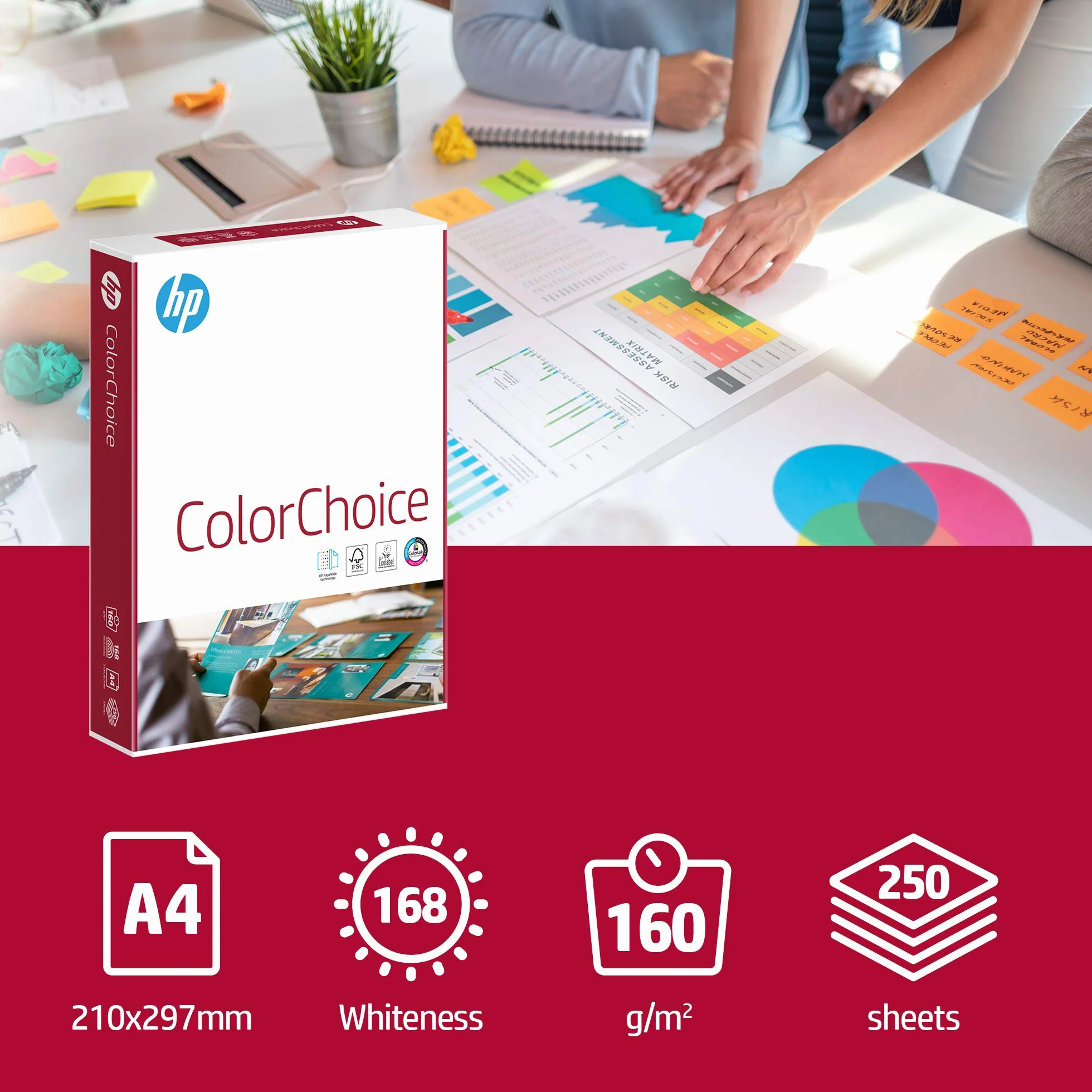 HP Colour Laser Carta A4 160 g/qm 250 fogli
