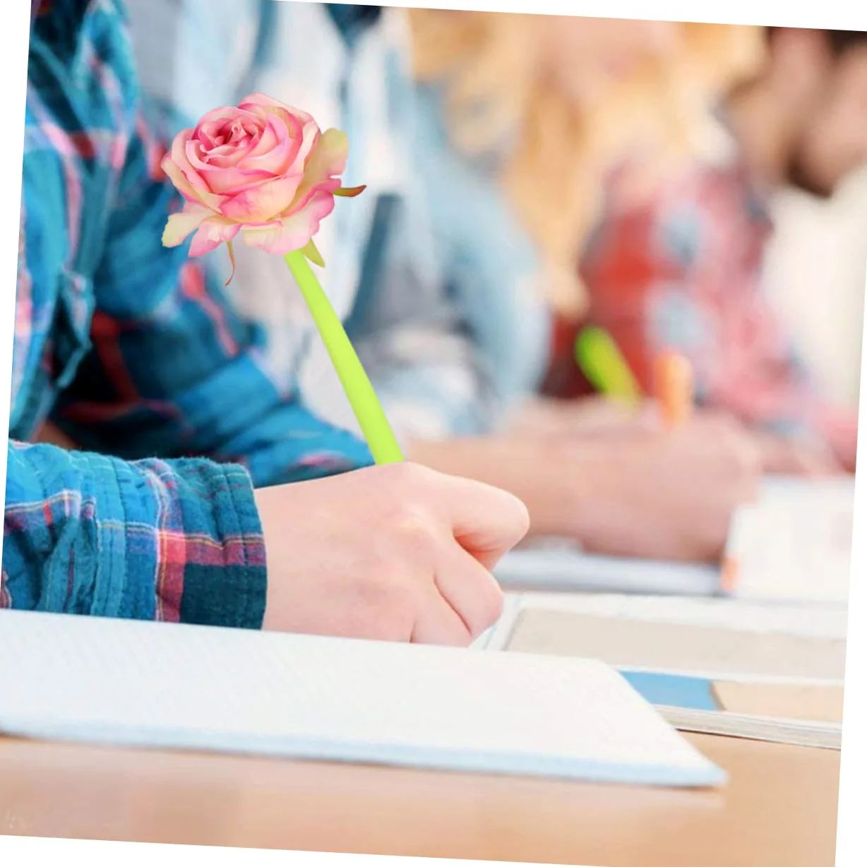 Lurrose 9 Pz penna a inchiostro gel penne gel nere penne a sfera penna leggera bomboniere per bambini per scrivere fiore per studente