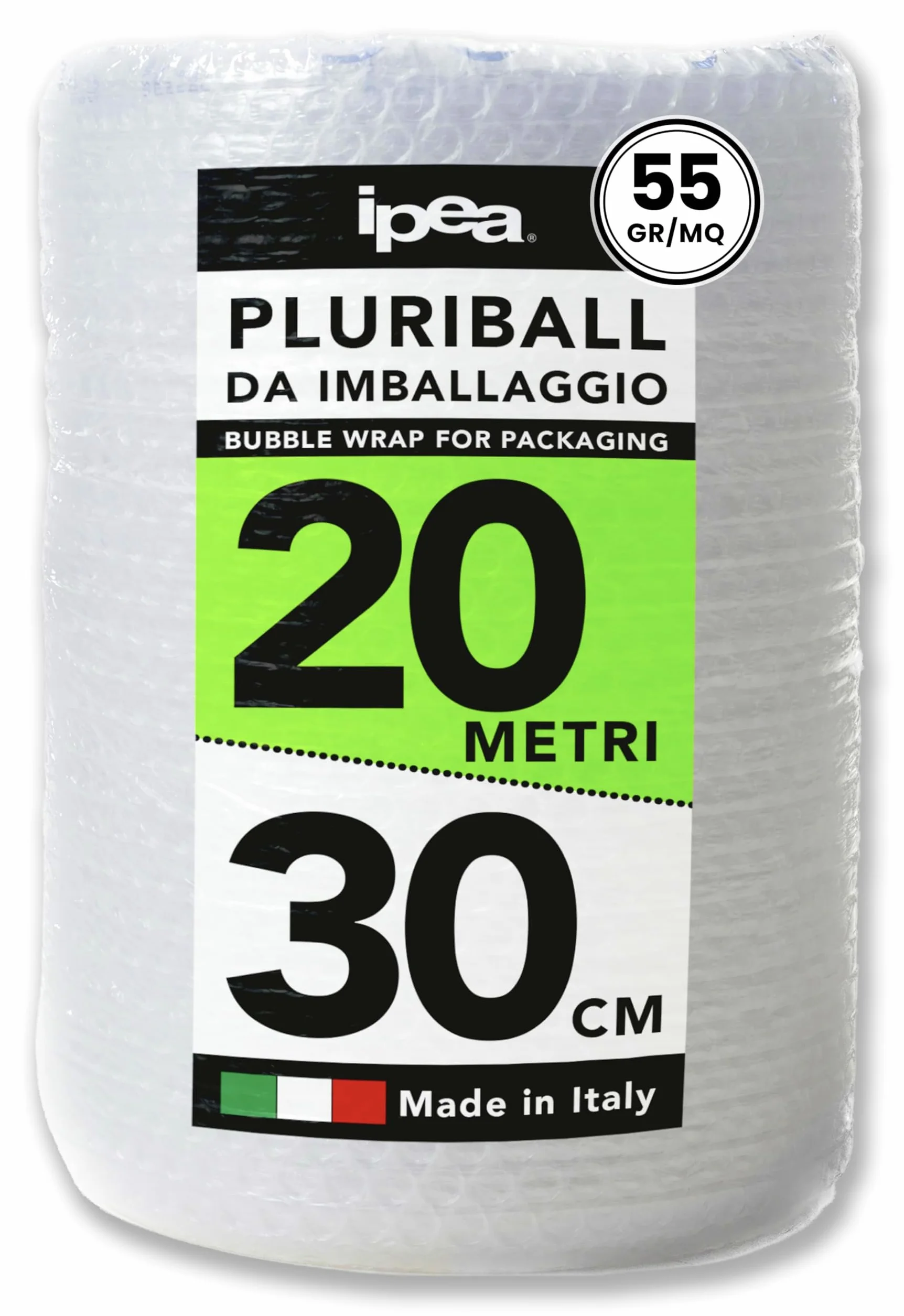 IPEA Pluriball Rotolo 20m x 30cm 55 g/mq Bolle Aria Imballaggio Protezione