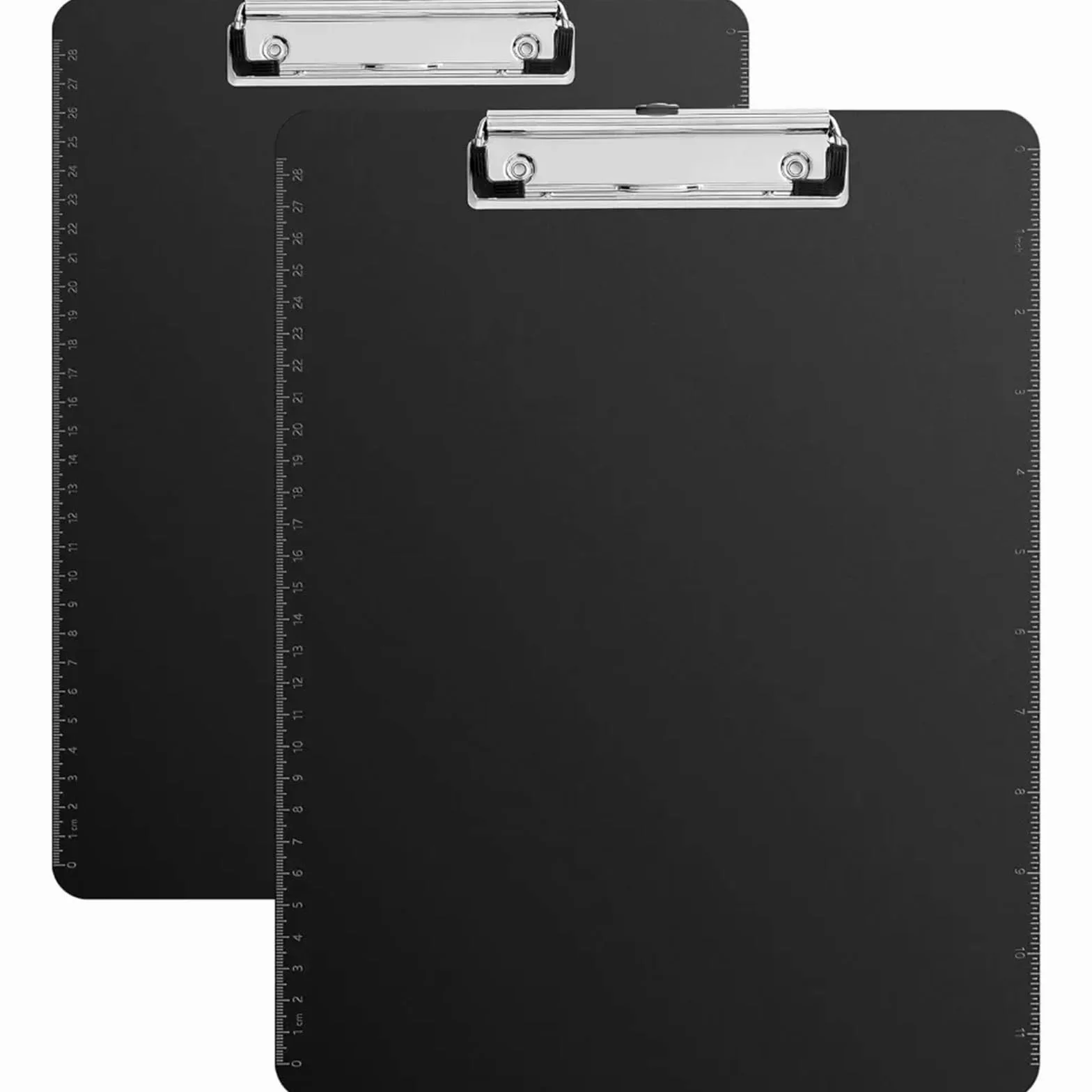 Cartellina Rigida Con Pinza Portablocco in plastica, clip a basso profilo, portablocco for aule, ufficio, ristoranti, studi medici, confezione da 2, nero