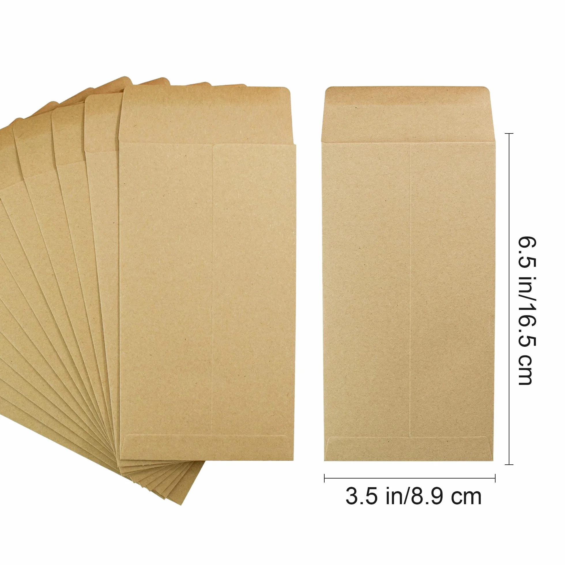 VANRA 150 Buste per Monete in Carta Kraft con Linguetta Gommata 8,9 x 16,5 cm