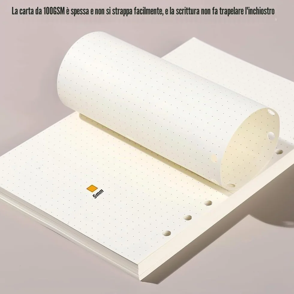 Confezioni Fogli A5 con Buchi 6 Fori Punteggiati 270 Fogli 540 Pagine per Raccoglitore ad Anelli