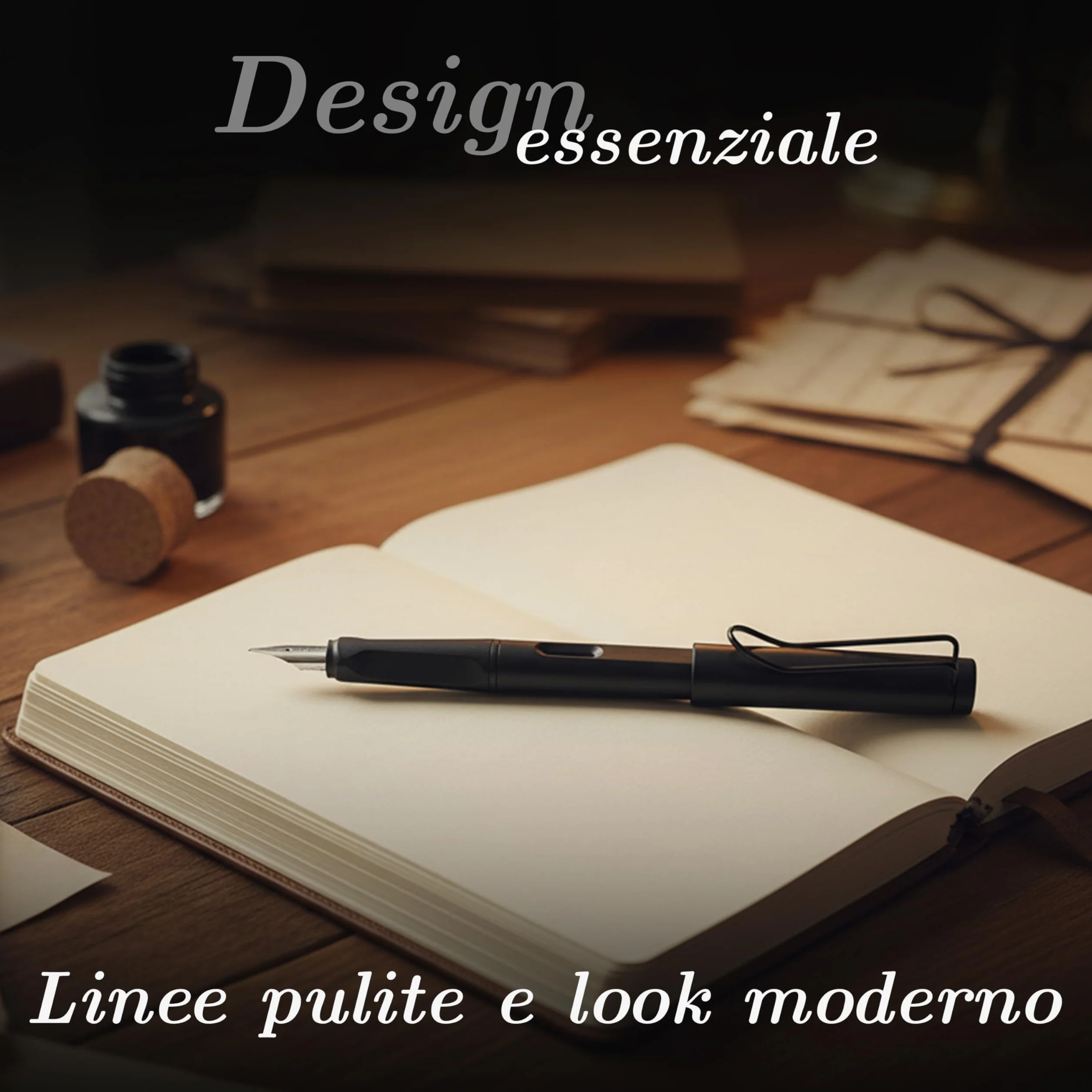 Penna Stilografica Elegante con Pennino in Acciaio Inox, Ricaricabile con 5 Cartucce Incluse