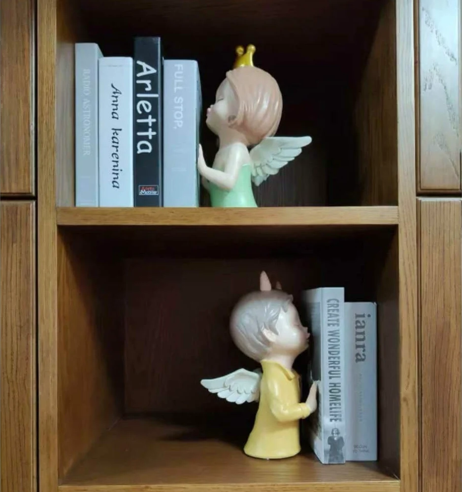 Reggi Libri, Fermalibri Fermalibri Creativo Angelo carino in resina decorativo, fermalibri da scrivania durevoli ed eleganti Ufficio Casa Scrivania
