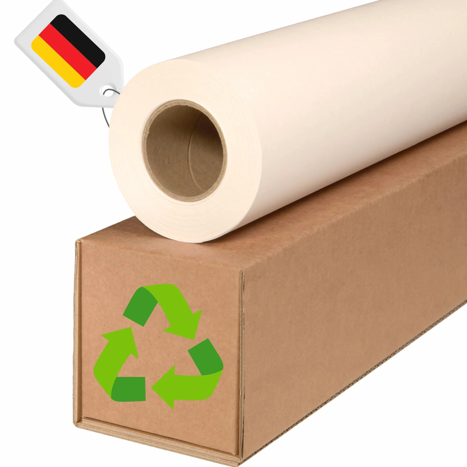 Carta per plotter 90 g/m² 100% riciclata 610 mm × 45 m manicotto 50 mm non rivestita per CAD e disegni tecnici