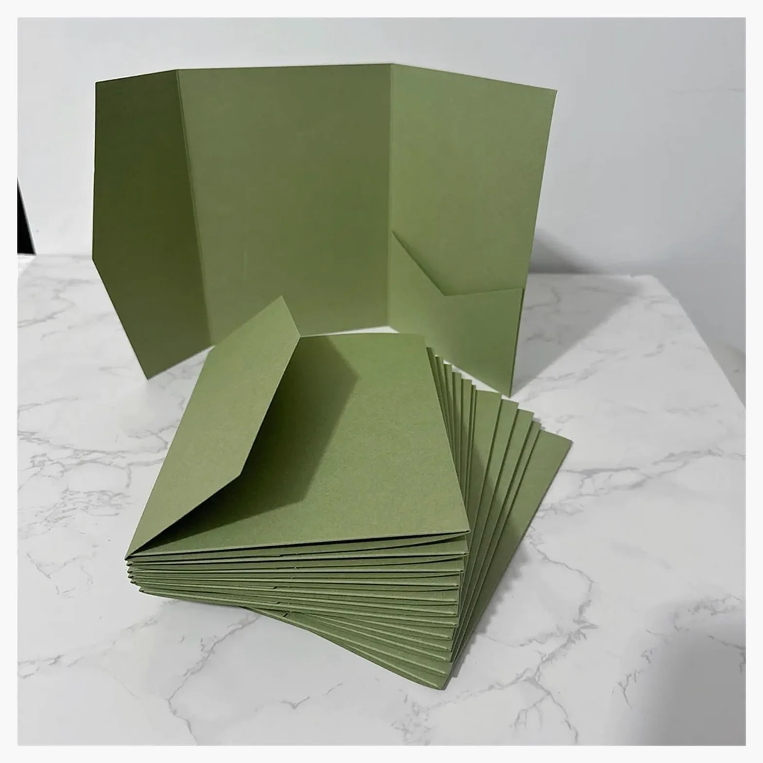 Buste Da Lettera Busta di carta for matrimonio fai da te con biglietto tascabile vuoto 50 pezzi(Sage green)