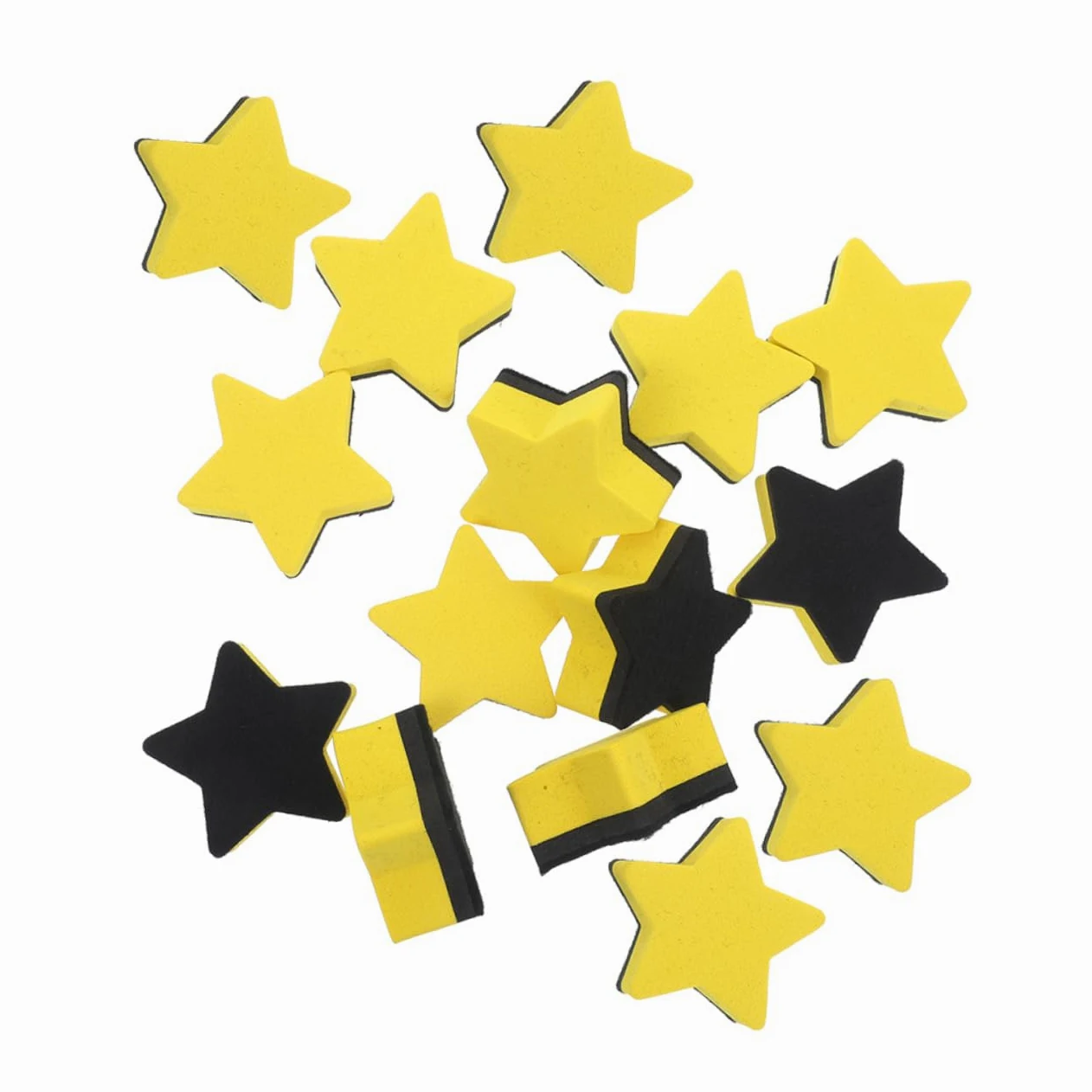 ARTIBETTER 4 Set Gomma Pentagramma Alunno Lavagna Bianca Cancellabile A Secco Magnetico Pulire Gomme Cancellabili A Secco Per La Classe Gomme Di Classe Panno in Feltro Giallo 15 Pezzi * 4