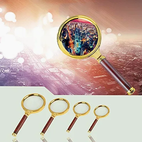 Strumenti 60mm 70mm 80mm 90mm Lente d'Ingrandimento Portatile palmare 10X Lente d'Ingrandimento con Manico retrò Lente d'Ingrandimento con Lente d'Ingrandimento