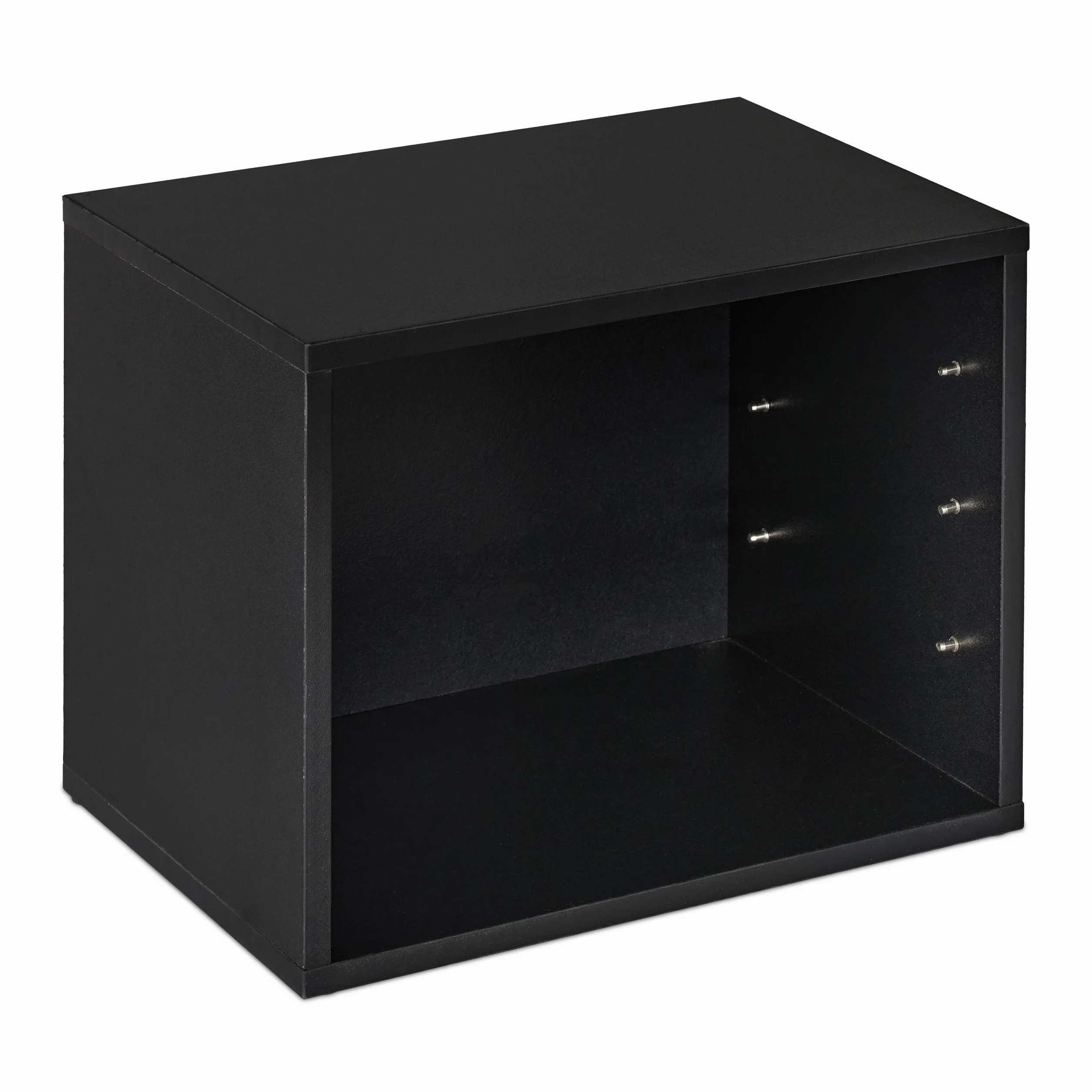 Relaxdays Portaoggetti Scrivania Portadocumenti, 4 Scomparti A4, Organizer per Lettere & Documenti, 28x35,5x25 cm, Nero