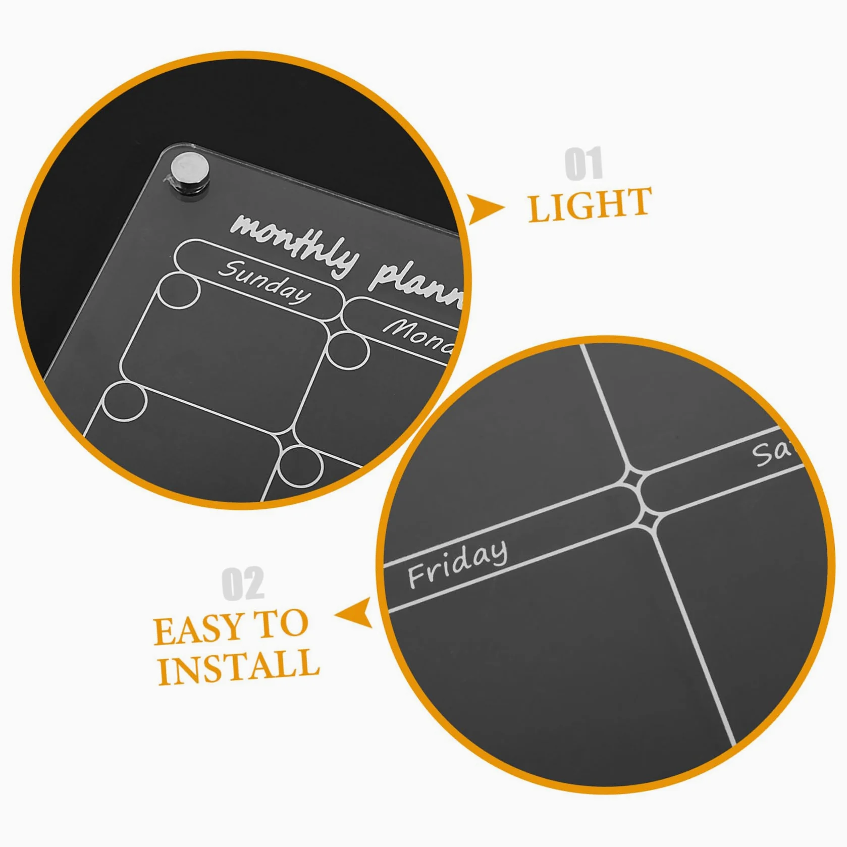 Calendario Magnetico Lavagna Settimanale e Mensile per Frigorifero Planner Pasti con Superficie Cancellabile Set Completo con Pennelli e Magneti Resistenti Organizer Cucina