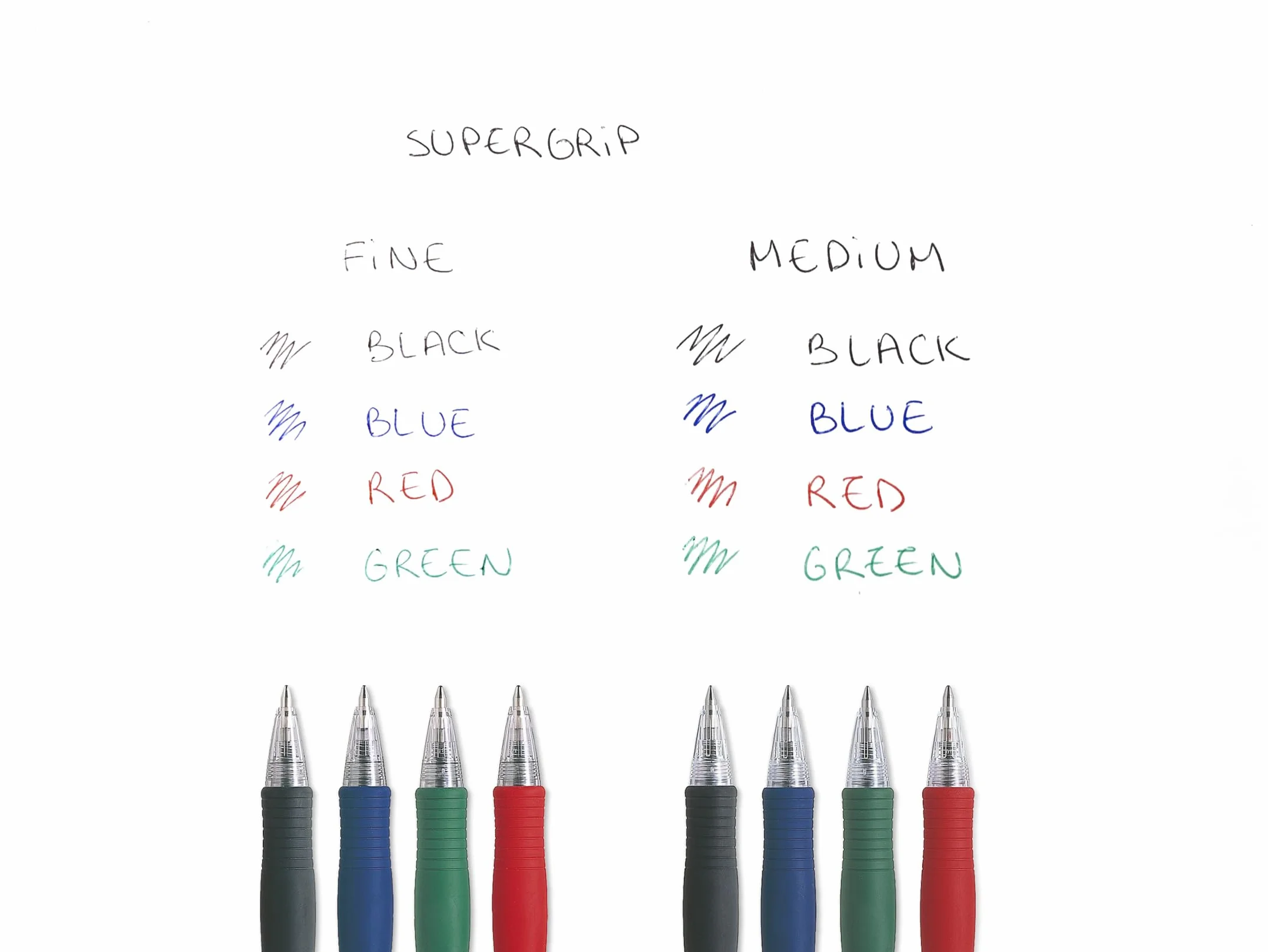 PILOT Set di 6 Penne a sfera Super Grip Nero Punta Media