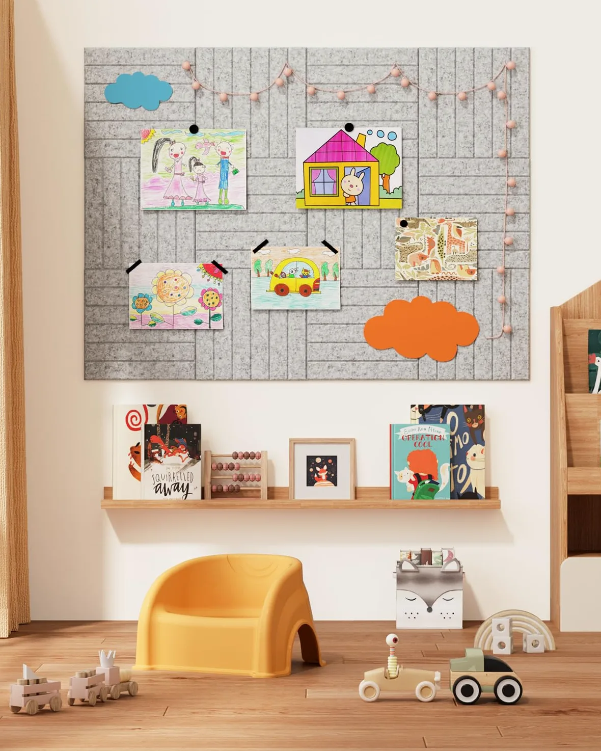 Bacheca grande in sughero, 120 x 90 cm, confezione da 12 bacheche per parete dell'ufficio, bacheca in feltro con 60 linguette adesive, da utilizzare in casa, camera da letto, aula, decorazione