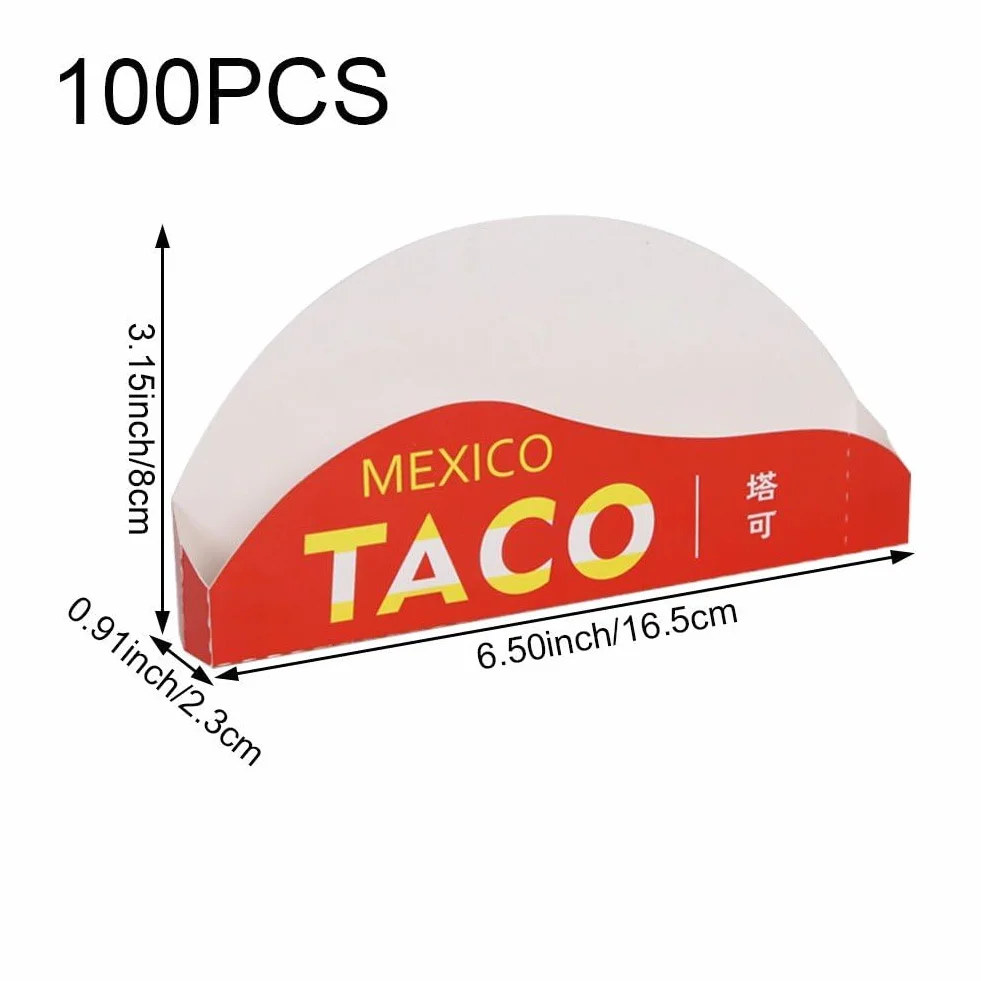 Carta Taco Scatola USA E Getta Asporto Scatola di Imballaggio Contenitore per Patate Fritte Vassoio di Cibo per Ristorante Messicano