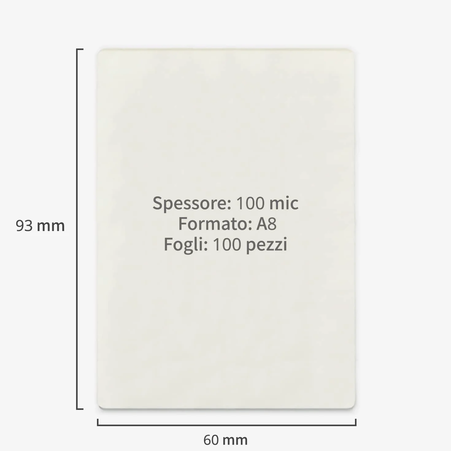 ACROPAQ Fogli plastificatrice A8 100 mic 100 pezzi Lucido Formato biglietto da visita