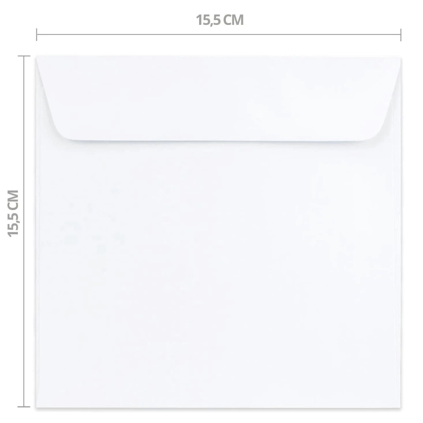 Buste per lettere, quadrate, con chiusura adesiva e a umido, 15,5 x 15,5 cm, colore: panna e bianco 250 Umschläge Bianco – NK.
