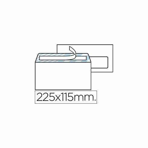 liderpapel sb07 – Confezione da 500 bustine con finestra destra, 115 x 225 mm, colore: Bianco