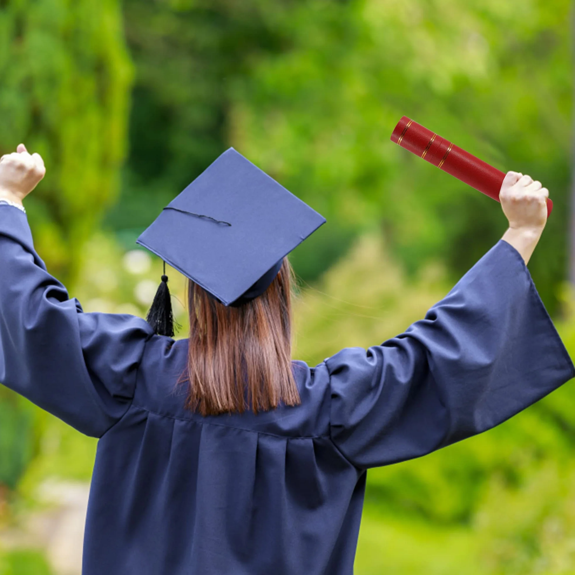 GraduationMall Porta Rotolo di Certificato Diploma Laurea Tubo A4 Rosso